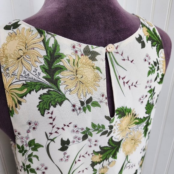 Max Studio Womens Dressy Tank Top Sz Small White Floral Party Going Out School - Picture 6 of 11